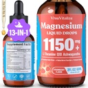 Magnesium Glycinate Liquid, Triple Magnesium Complex Liquid Drop, Magnesium Taurate & Citrate Liquid for Adults Calm Stress Support, Muscle Relaxation, Good Sleep