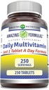 Amazing Formulas Daily Multivitamin Tablets (Non-GMO) - Just 1 Tablets A Day Formula A Complete Multivitamin to Support Cardiovascular Health, Immune Functions, Visual Functions & More* (250 Count)