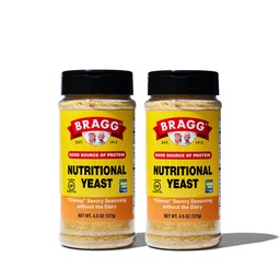 Braggプレミアム栄養酵母調味料 - ビーガン, グルテンフリー – タンパク質の良好なソース & ビタミン – 栄養価の高いサボリーパルメザンチーズ代替品 (オリジナル, 4.5 オンス (パック 2))