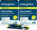 True Grace ElectroMag - 16 Stick Packs (Pack of 2) - Lemon Lime - Electrolyte Powder for Rapid Hydration - Sodium, Potassium, Magnesium & Cordyceps - Zero Sugar & Carbs - Non-GMO - 32 Total Servings