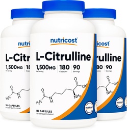 Nutricost L-Citrulline 750mg、180カプセル(3本のびん)