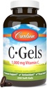 Carlson - C-Gels、1000mg、ビタミンC Softgels、免疫サポート&ハートヘルス、ビタミンC Softgels、抗酸化剤、ビタミンCサプリメント、250 Softgels