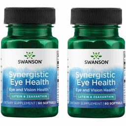 Swanson Lutein&Zeaxanthin Synergistic Eye Health Vision Retina Macula Supplement(Lutein 20mg&OmniXan Zeaxanthin 2mg) 60 Softgels 2パック