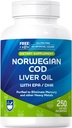 Rite Aid Cod Liver Oil Softgels 250 Count, with EPA and DHA, Supports Heart, Brain and Vision Health