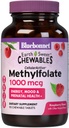 Bluebonnet EarthSweet Methylfolate 1000のmcgの細胞活動的な補酵素5-MTHF Lメチルの葉酸塩の補足- Prenatal及びエネルギー サポート-非GMO、ビーガン、グルテンフリー-ラズベリー- 90のChewableタブレット