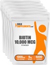BulkSupplements.comビオチン10000mcgパウダー - ビタミンB7、グルテンフリー、給食(10mgビオチン)あたり1000mg、5kg(11ポンド)(5パック)