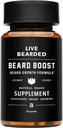 Live Bearded Beard Boost - Beard Growth Vitamins for Men with Biotin, Collagen, Silica, Fo-Ti Root - Facial Hair Growth for Men, Made in The USA | 30-Day Supply