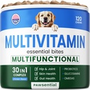 Dog Vitamins & Supplements Chewable - Glucosamine Omega Probiotics - Dog Vitamins for Skin & Coat, Hip & Joint & Gut Health - Adult & Senior, Small & Large Breed - 120 Ct Beef