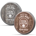 Viking Revolution Citrus and Sandalwood Beard Balm - Butter With Argan Oil, Softener With Jojoba Oil, Moisturizer With Beeswax - Wax for Men With Mango Butter (2oz, 2 Pack)