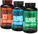 Jacked Factory Androsurge Estrogen Blocker for Men + Primasurge Testosterone Booster for Men + Burn XT Burn-XT Thermogenic Fat Burner - Appetite Suppressant for Weight Loss