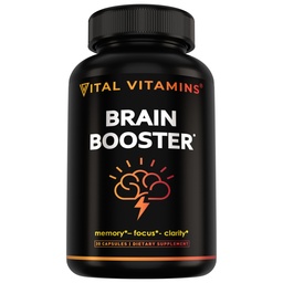 ビタミンBrainは、Bacopa Monnieri - 記憶と焦点のために - 向知性脳ブースター - 大人とシニアのためのカフェインフリーサポート - 非GMO、30日の供給、30カプセル
