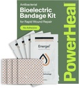 PowerHeal Bioelectric Bandage Kit for Wound Care & Healing – Single Layer No Adhesive Includes Wound Hydrogel, Can Be Cut to Fit – for Cuts, Abrasions, Blisters, Burns – 4-Pack, 2” x 2”
