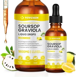 Graviola Soursopの葉のエキスの液体-Soursopのビターの液体、サポート 免疫、弛緩、レバーおよび睡眠、砂糖及びアルコールフリー、高吸収性の方式、レモン味、2 Fl Oz