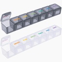 VICASKY 7 Day 3 Times A Day Pill Organizer: 7 Compartments, Portable, Reminder, Personal Pill Dispenser