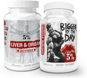 5% Nutrition 2-Stack | Liver & Organ Defender with NAC + BiggerByTheDay | Liver, Kidney, & Heart Support + Anabolic Muscle Builder, Hardcore Lean Mass Gainer with Turkesterone, HICA, L-Leucine