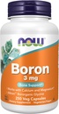 NOW Supplements, Boron 3 mg (Bororganic Glycine), Structural Support*, 250 Veg Capsules