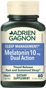 Adrien Gagnon - Melatonin 10mg、ディープスリープのためのデュアルアクションタイムリリースMelatonin、大人のための自然な睡眠補助剤、60ビーガンMelatonin高速解体タブレット