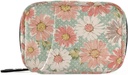 Pill Organizer Vintage Flower Daisy Pill Box 7 Day Pill Case Bag Travel Pill Organizer Bag with Zipper Portable Weekly Case Compact Size for Vitamin Supplement Holder