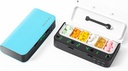 警報、毎日の薬の丸薬のオーガナイザーが付いている丸薬ディスペンサーは1日、スマートな丸薬箱6のコンパートメント、Elderlyのためのクリスマスの感謝祭のギフトの丸薬のレマインダーを驚かせます(青)