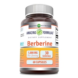 アメイジングフォーミュラ ベルベリン1000mg/サービング60カプセルサプリメント | 非GMO | グルテンフリー | アメリカ製