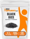BulkSupplements.comブラックライスエキスパウダー - ブラックライスパウダー、グルテンフリーサプリメント - 味付けの3.7g、500g(1.1ポンド)(パッケージ1)