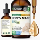 BIO KRAUTER Lions Mane Liquid Extract - 脳サポートのためのキノコサプリメント - ビーガンライオンズマネサプリメント - アルコール&砂糖無料ドロップ - 2 Fl.Oz.