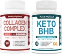 Purely Optimal Premium Keto Diet Pills Utilize Fat for Energy with Ketosis + Premium Multi Collagen Peptides Capsules (Types I, II, III, V, X)
