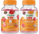 Lifeable B Complex Kids + Calcium with Vitamin D Kids, Gummies Bundle - Great Tasting, Vitamin Supplement, Gluten Free, GMO Free, Chewable Gummy