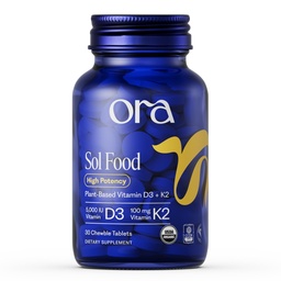 Ora Organic Vitamin D3 5000IU + K2 - ビーガンビタミンDからLichenとK2からBone Health、免疫サポート、および気分、最大吸収 - 1ヶ月の供給、30ケブル錠