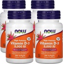 Now Foods Now Supplements, Vitamin D-3 5,000 IU, High Potency, Structural Support*, 240 Softgels (4 Pack)