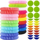 Mosquito Repellent Bracelets 20 Pack, Individually Wrapped Mosquito Repellent Bands with 60 Pcs Mosquito Repellent Stickers Patches, DEET Free Insect Bug Repellent Wristbands for Adults Kids