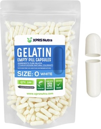 XPRSのNutraのサイズ0の空のカプセル- 100の計算の空のゼラチンのカプセル- DIYのカプセルの詰物- Do-It-Yourselfの補足のための純粋なボバインの丸薬のゲルの帽子(白)
