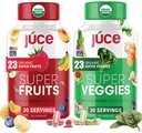 Juce Original Formula - Organic Super Fruit & Veggies Supplement - Gluten/Gelatin Free, Soy Free & Vegan- Reds & Greens Superfood Capsules- 23 Fruits & 23 Vegetables (180 Count)- By Terra Kai Organics