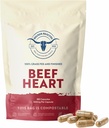 Grass-Fed Beef Heart Supplement – 180 Capsules, USDA Certified, Non-GMO – Natural CoQ10 & Organ Support for Men & Women