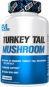 Evlution Nutrition Turkey Tail Mushroom - 500mg Organic Turkey Tail Mushroom per Capsule - Immune Support - Dietary Supplement - Vegan & Non-GMO - 60 Servings - 60 Capsules