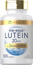 Carlyle LuteinとZeaxanthin 20mg | 300 Softgels | 眼の健康ビタミン | ノンGMO&グルテンフリーサプリメント
