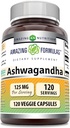 Amazing Formulas Ashwagandha Extract Supplement | 125 Mg Per Serving | Veggie Capsules | Non-GMO | Gluten Free | Made in USA (1 Pack, 120 Count)